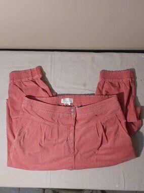 Anthropologie Rose Kalea Jogger Trouser Pleated Velvet Corduroy Pants Size: XL